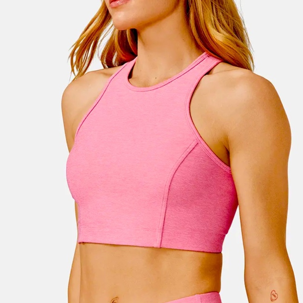 Outdoor Voices Athena Crop Top Sports Bra Hot Pink Small Racerback